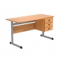 Lehrertisch, 130x65 cm (B/T), 76 cm hoch, Platte: Melamin, ABS-Kante, 